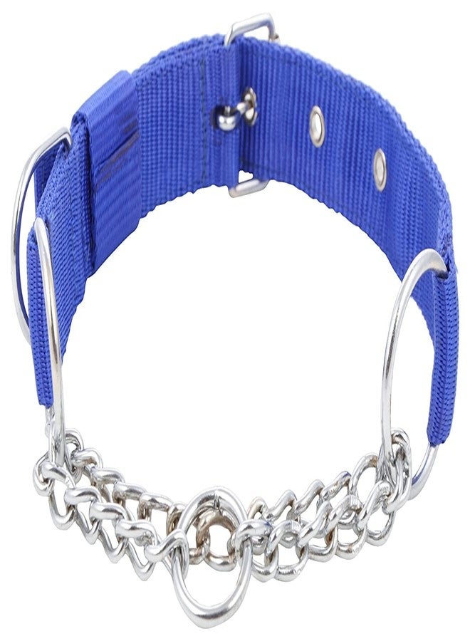 KittuPet طقم طوق خنق للكلاب من الفولاذ المقاوم للصدأ عالي الجودة من KittuPet، مصنوع من النايلون، سهل التحكم، مزود بمشبك، وحزام صدر للكلاب، وحبل تدريب متين منسوج يدويًا. (كبير، أزرق-أسود) - Image 5